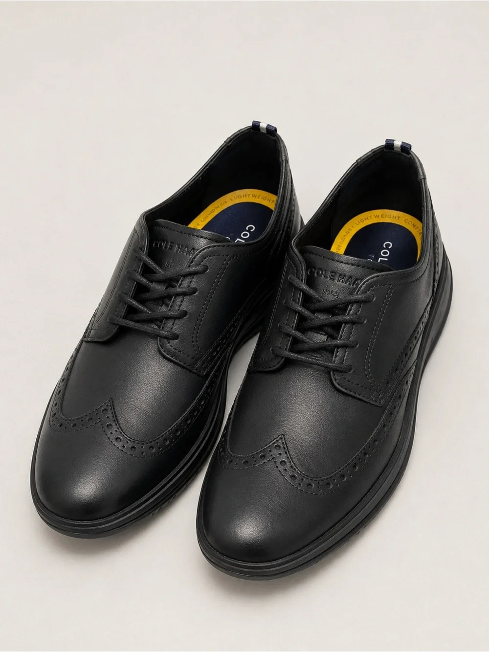 New Cole Haan Grand Men’s Black Wingtip Oxford Shoes – Size 10,5